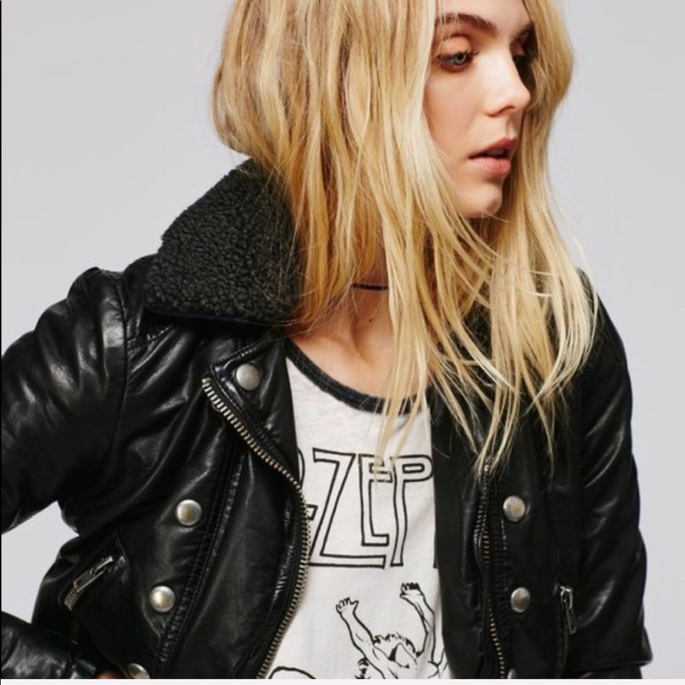 Free People vegan leather jacket NEW - Picture 3 of 6